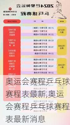 奥运会赛程乒乓球赛程表最新,奥运会赛程乒乓球赛程表最新消息