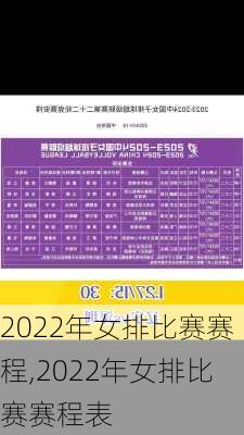 2022年女排比赛赛程,2022年女排比赛赛程表