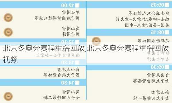 北京冬奥会赛程重播回放,北京冬奥会赛程重播回放视频