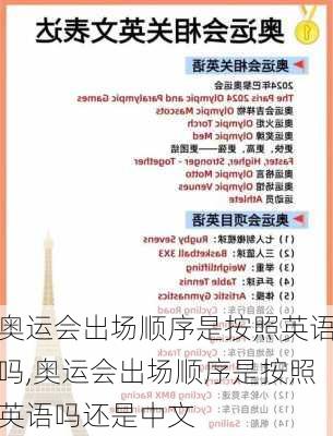 奥运会出场顺序是按照英语吗,奥运会出场顺序是按照英语吗还是中文