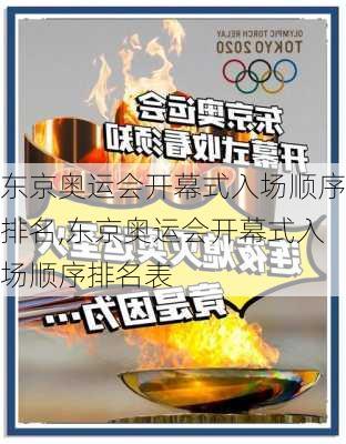 东京奥运会开幕式入场顺序排名,东京奥运会开幕式入场顺序排名表
