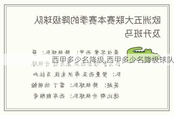 西甲多少名降级,西甲多少名降级球队