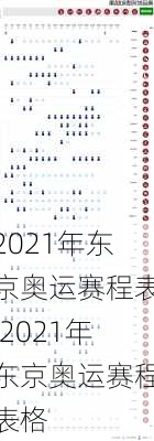 2021年东京奥运赛程表,2021年东京奥运赛程表格