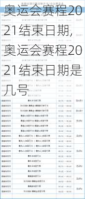 奥运会赛程2021结束日期,奥运会赛程2021结束日期是几号