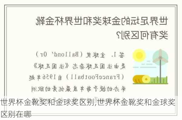 世界杯金靴奖和金球奖区别,世界杯金靴奖和金球奖区别在哪