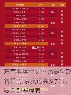 东京奥运会女排比赛全部赛程,东京奥运会女排比赛全部赛程表