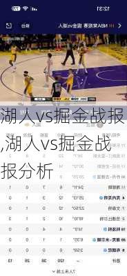 湖人vs掘金战报,湖人vs掘金战报分析