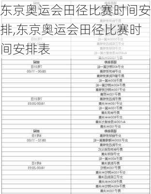 东京奥运会田径比赛时间安排,东京奥运会田径比赛时间安排表