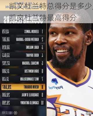 凯文杜兰特总得分是多少,凯文杜兰特最高得分