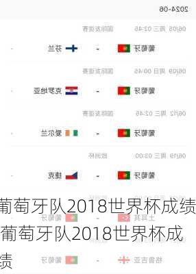 葡萄牙队2018世界杯成绩,葡萄牙队2018世界杯成绩