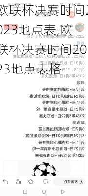 欧联杯决赛时间2023地点表,欧联杯决赛时间2023地点表格